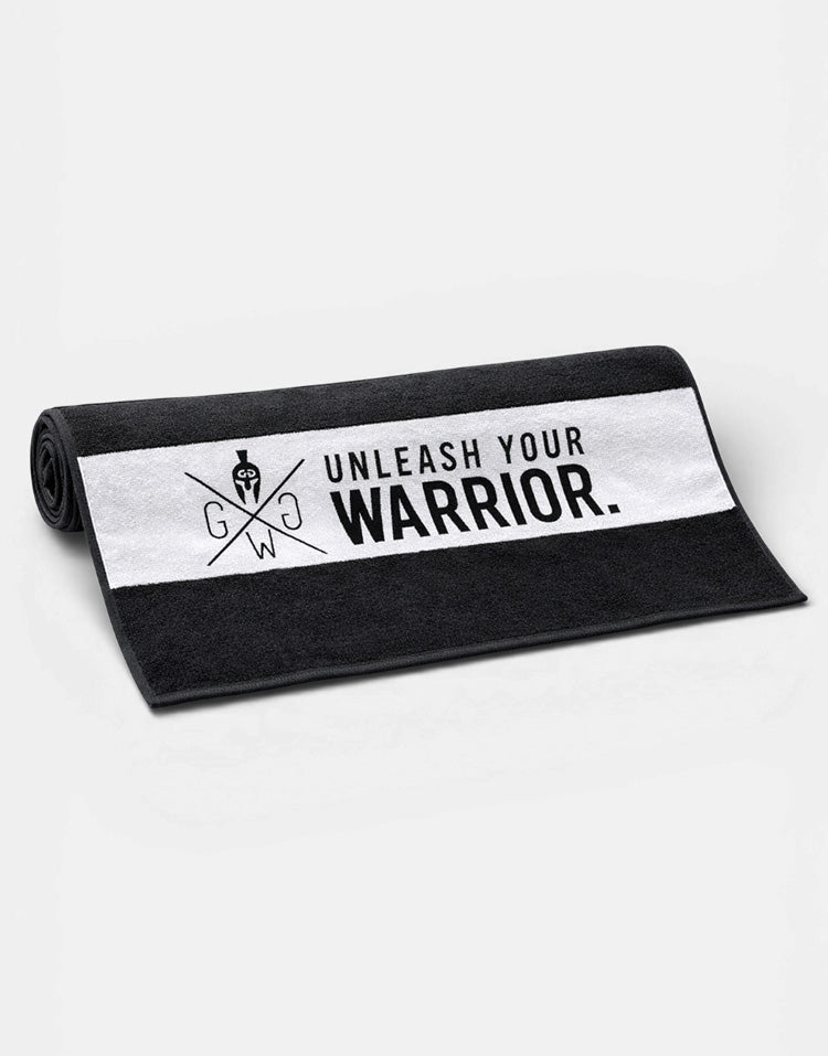 Zusammengelegtes Gym Towel in Schwarz und Weiß