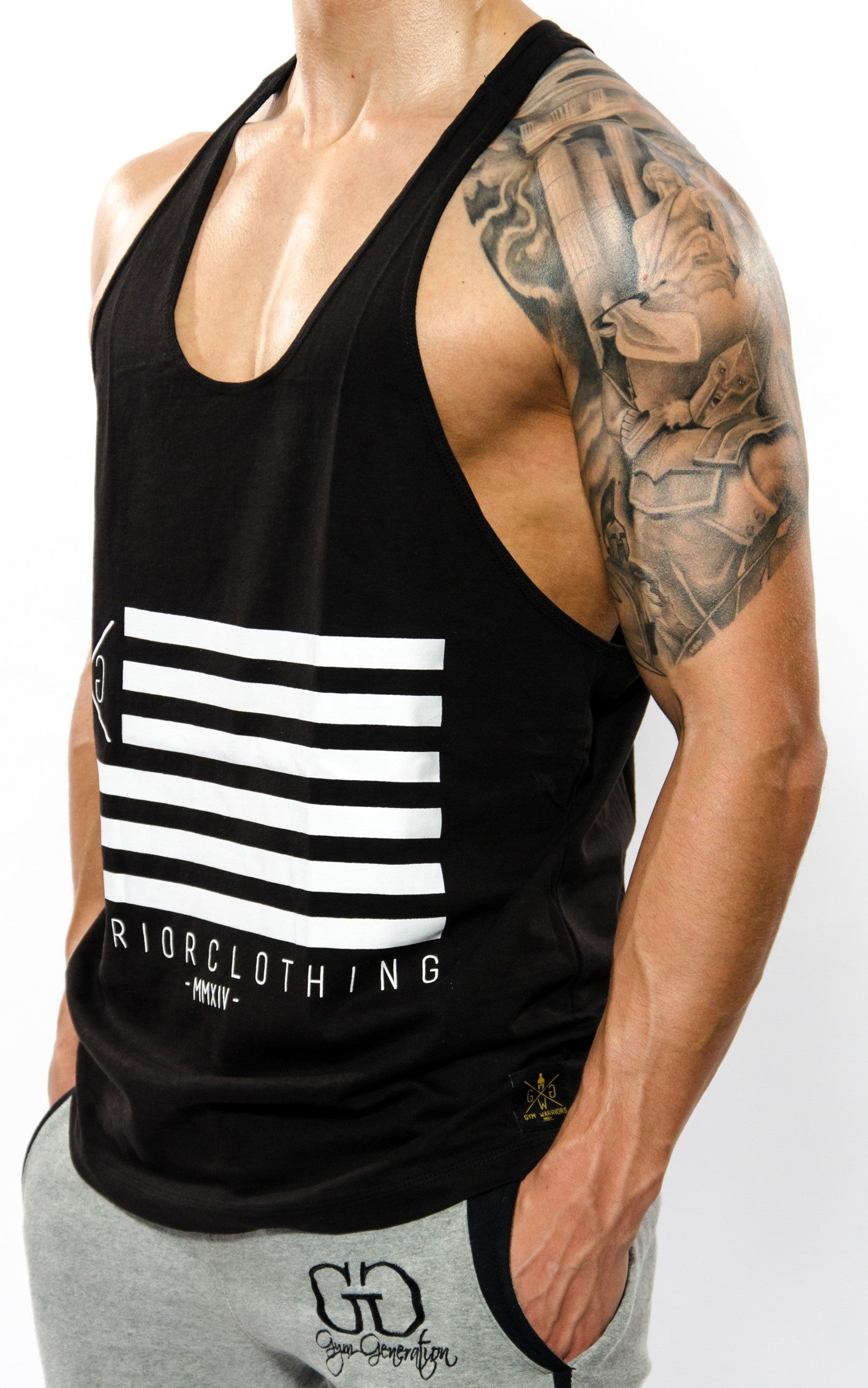 Stringer de bandera de Gym Warriors - Negro