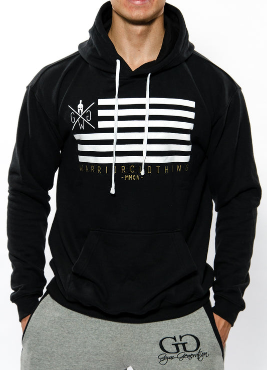 Gym Hoodie Flag - Schwarz