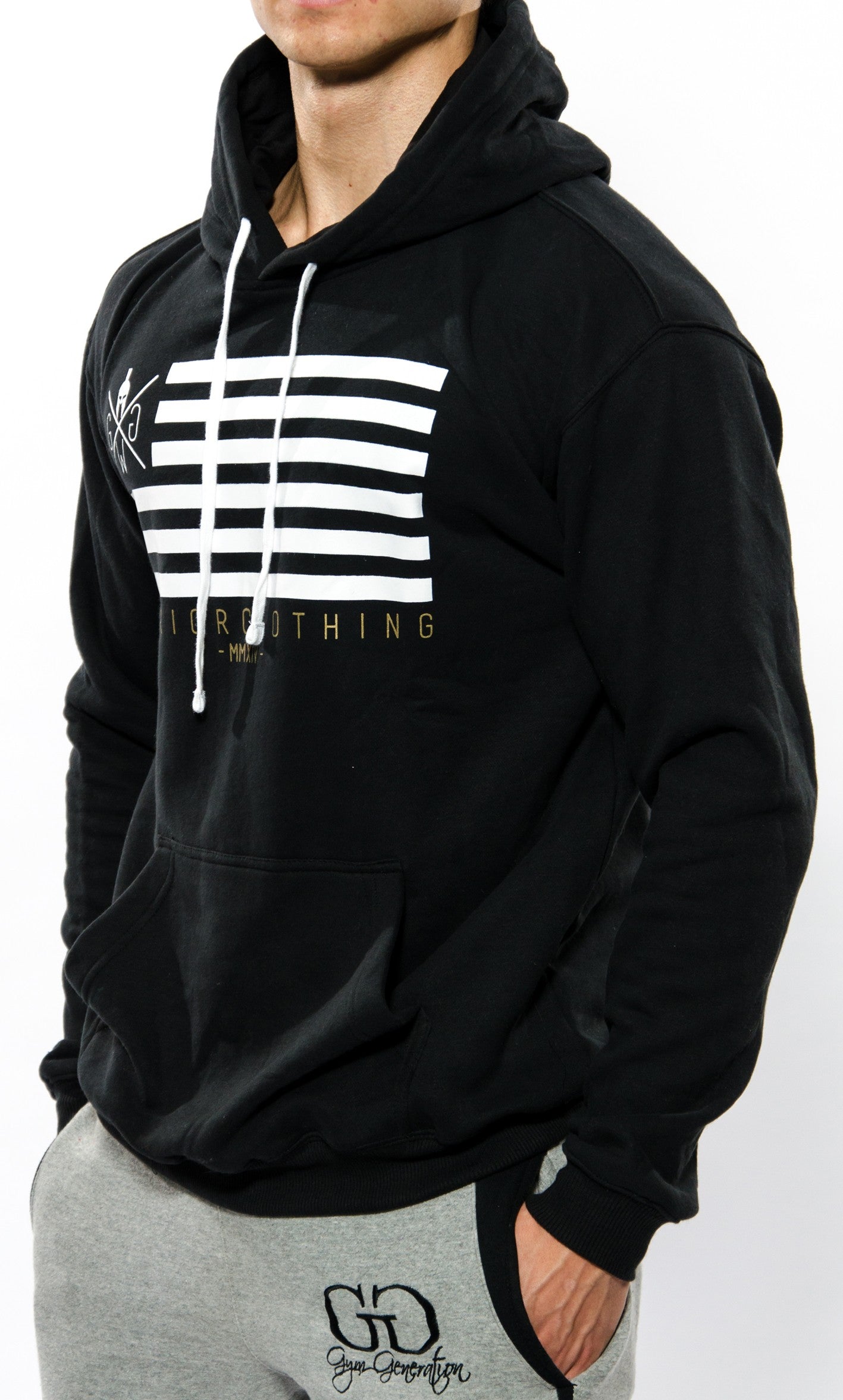 Gym Hoodie Flag - Schwarz