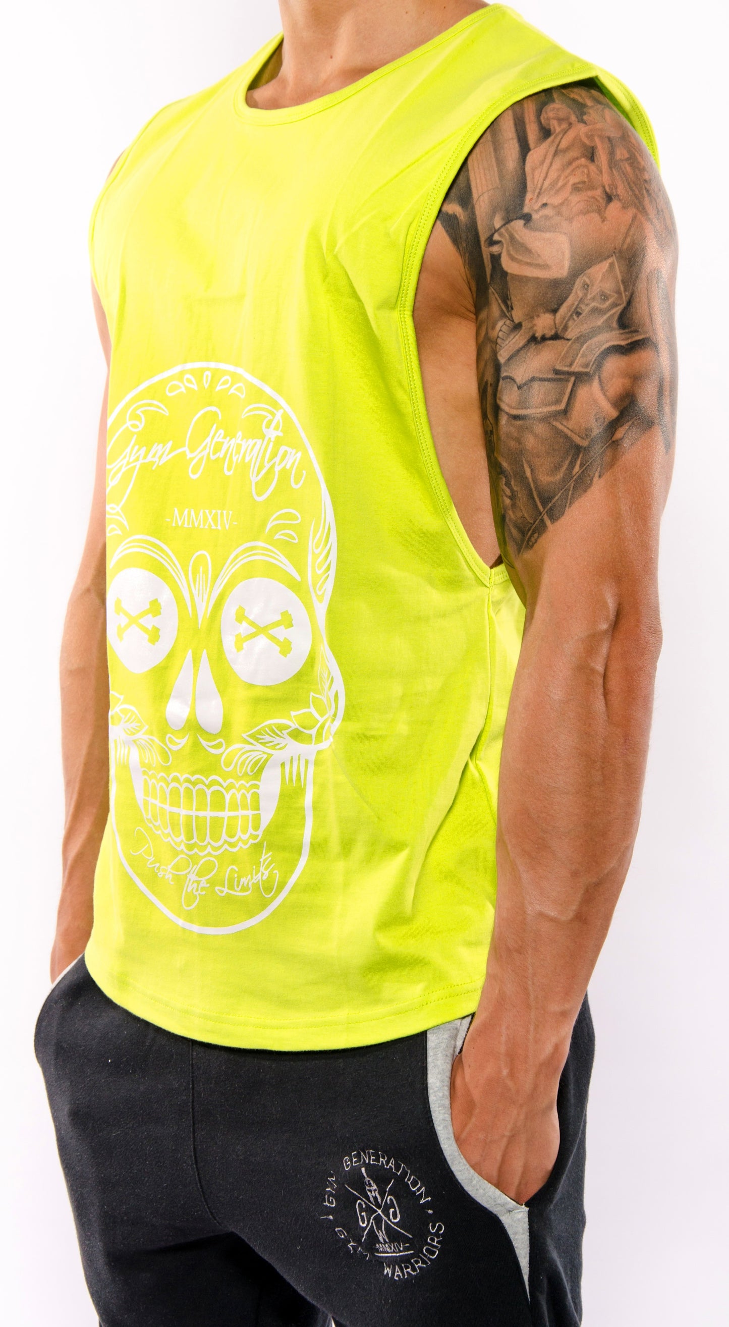 La Catrina Muscle Tank Top - Lime