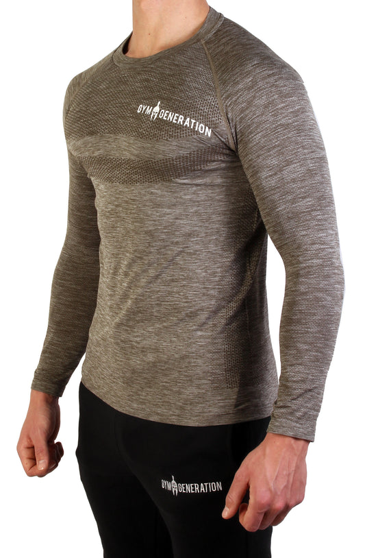 Seamless Langarm Sport Shirt - Olive