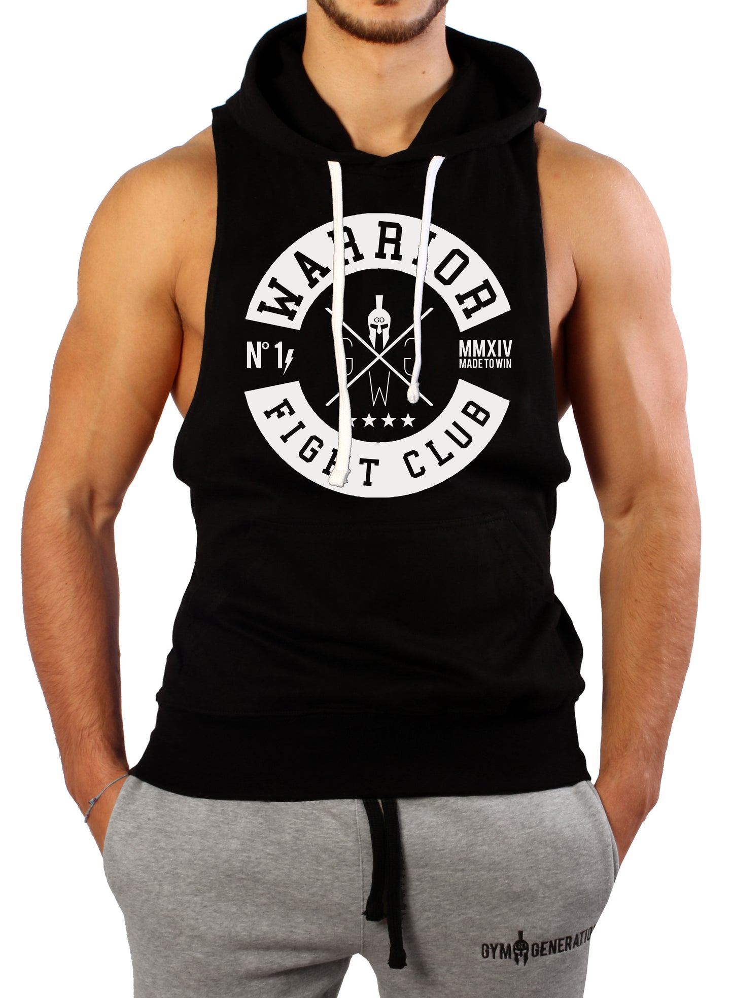 Kapuzen Tank Top "Fight Club" - Schwarz