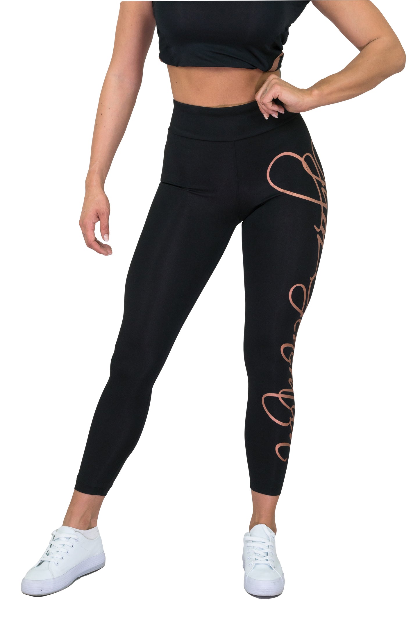 Fitness Leggings Rose Gold - Schwarz
