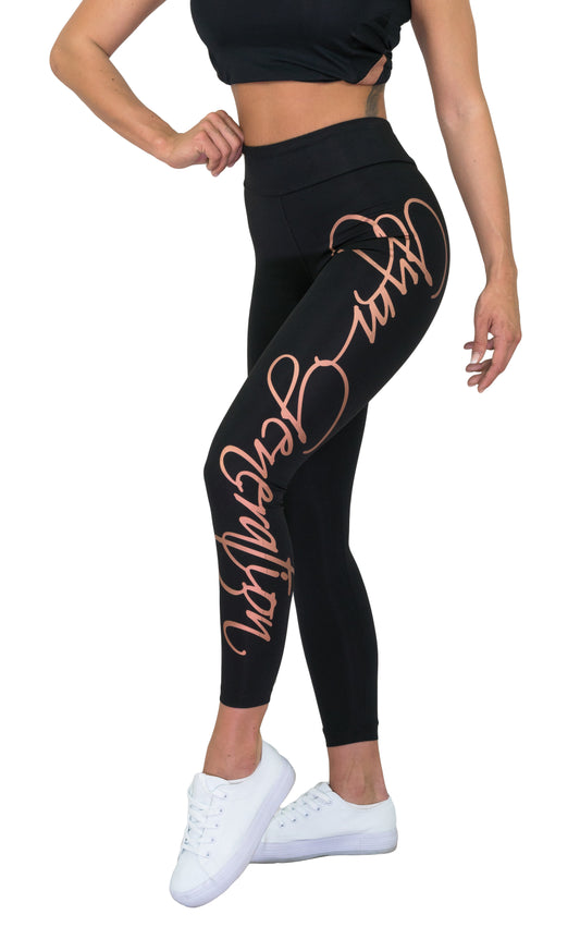 Fitness Leggings Rose Gold - Schwarz