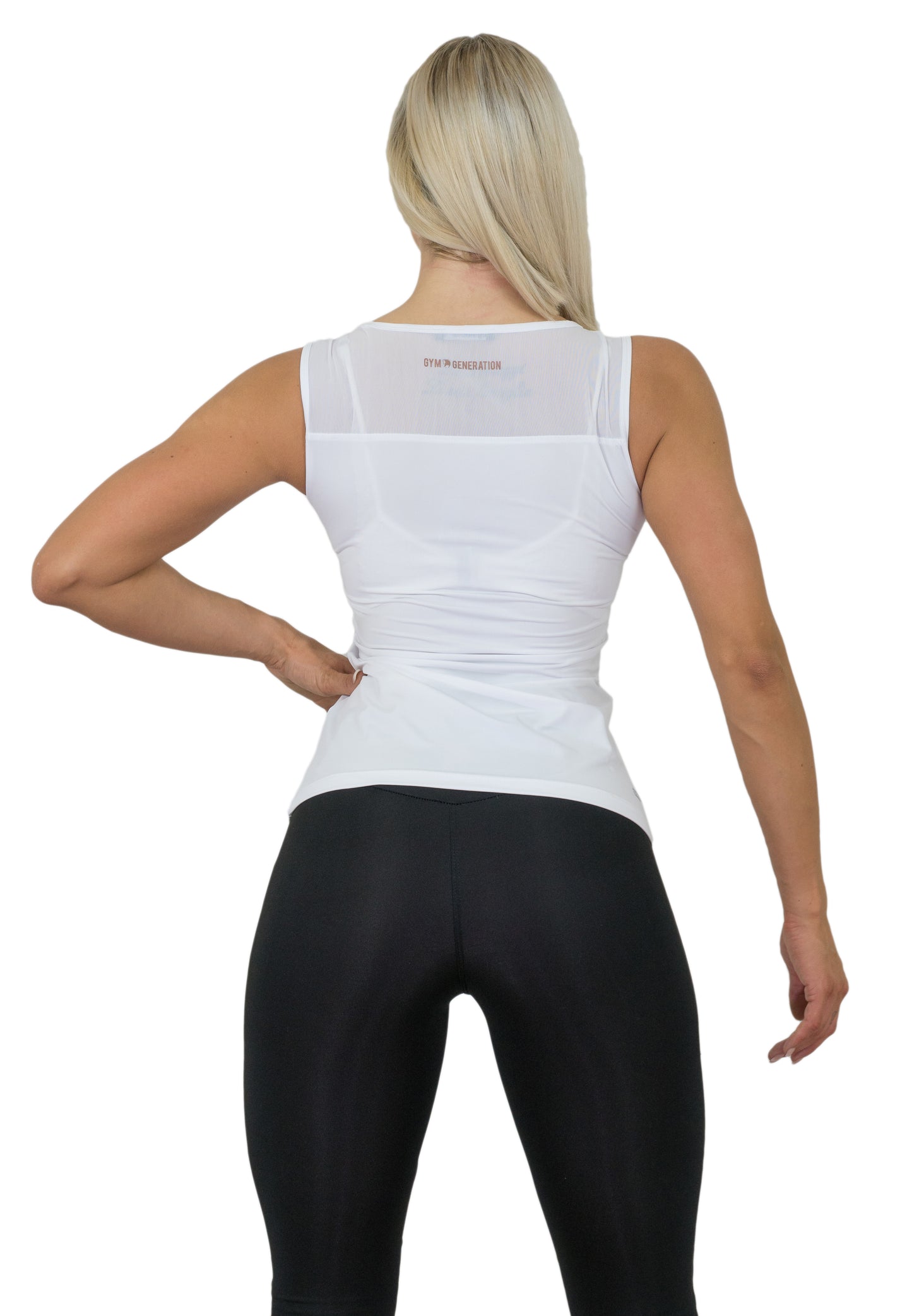 Damen Fitness Top mit Mesh - Weiss