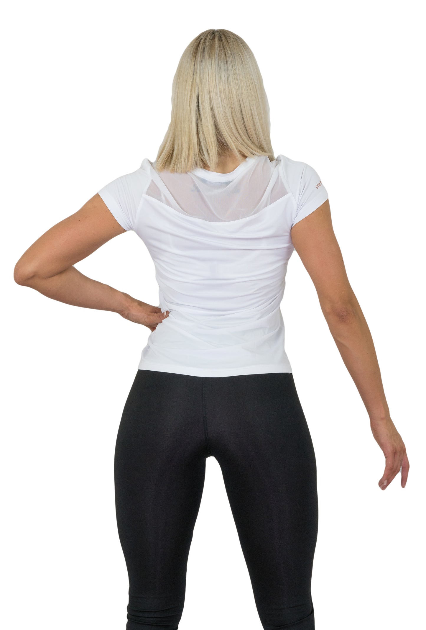 Damen Fitness T-Shirt mit Mesh - Weiss