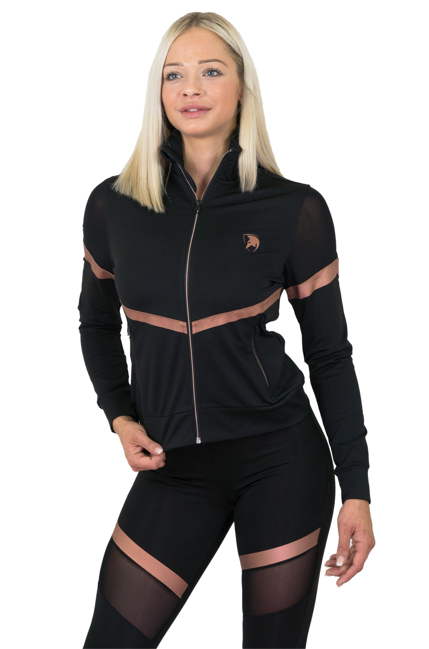 Damen Sportjacke mit Mesh - Schwarz