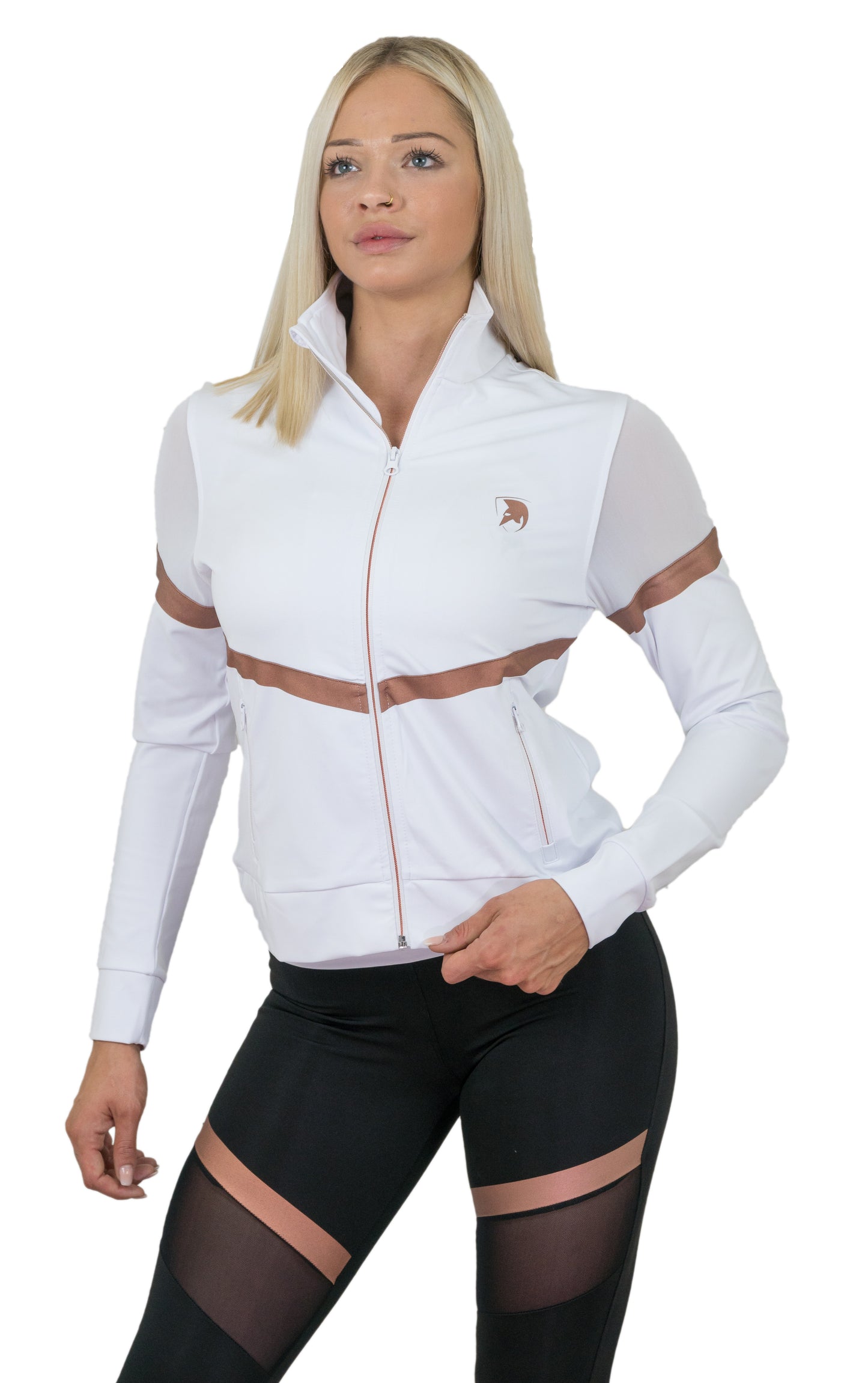 Damen Sportjacke mit Mesh - Weiss