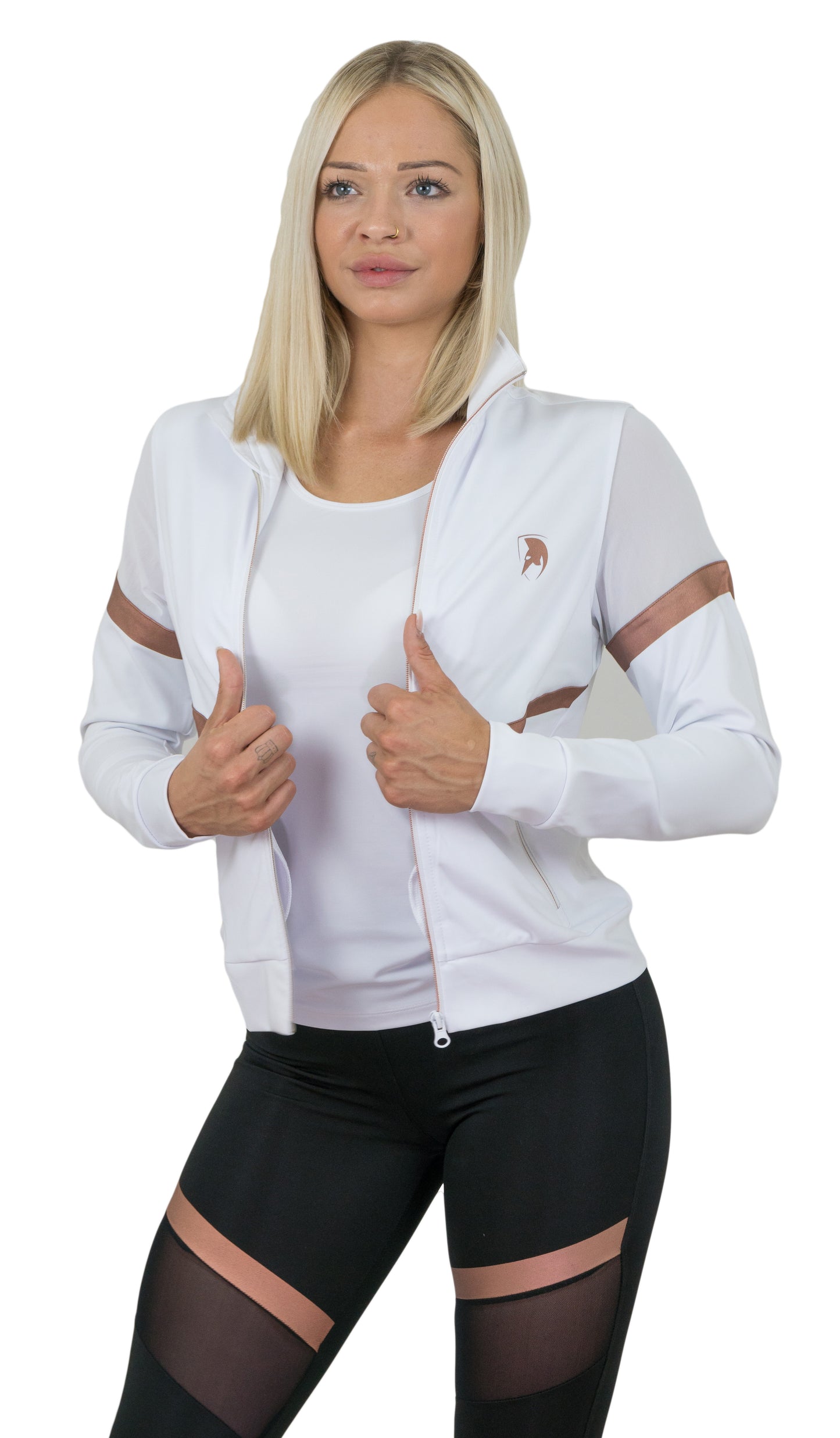 Damen Sportjacke mit Mesh - Weiss