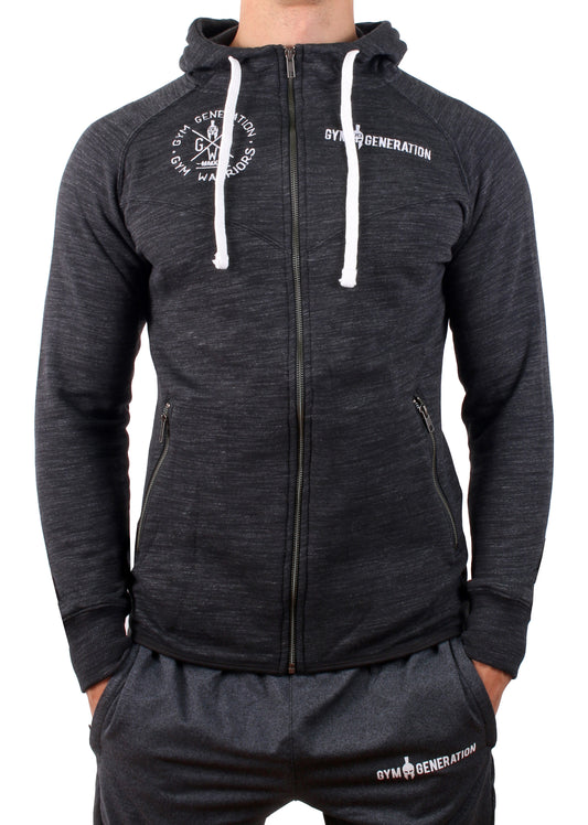 Gym Hoodie mit Reissverschluss - Dunkelgrau