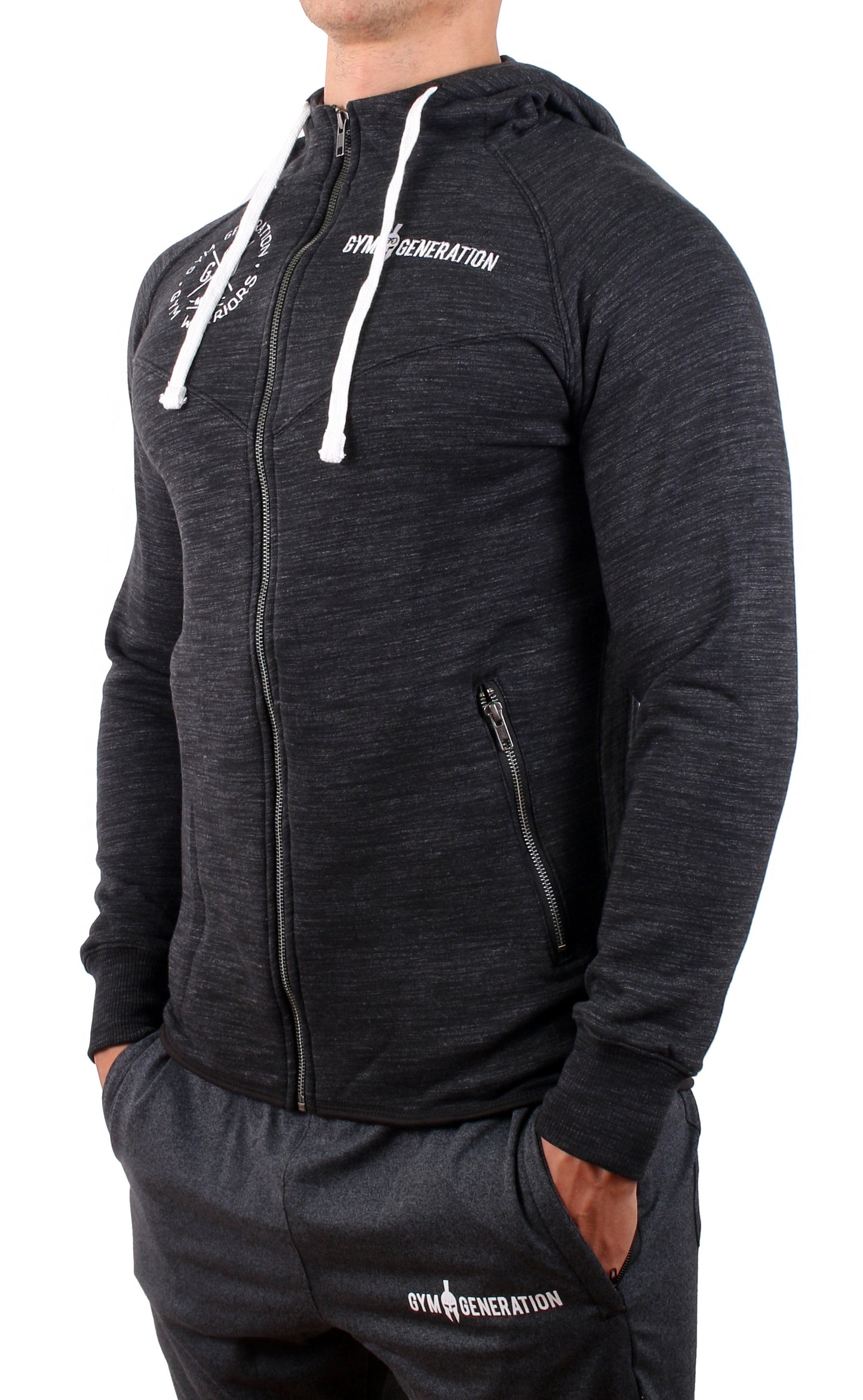 Gym Hoodie mit Reissverschluss - Dunkelgrau