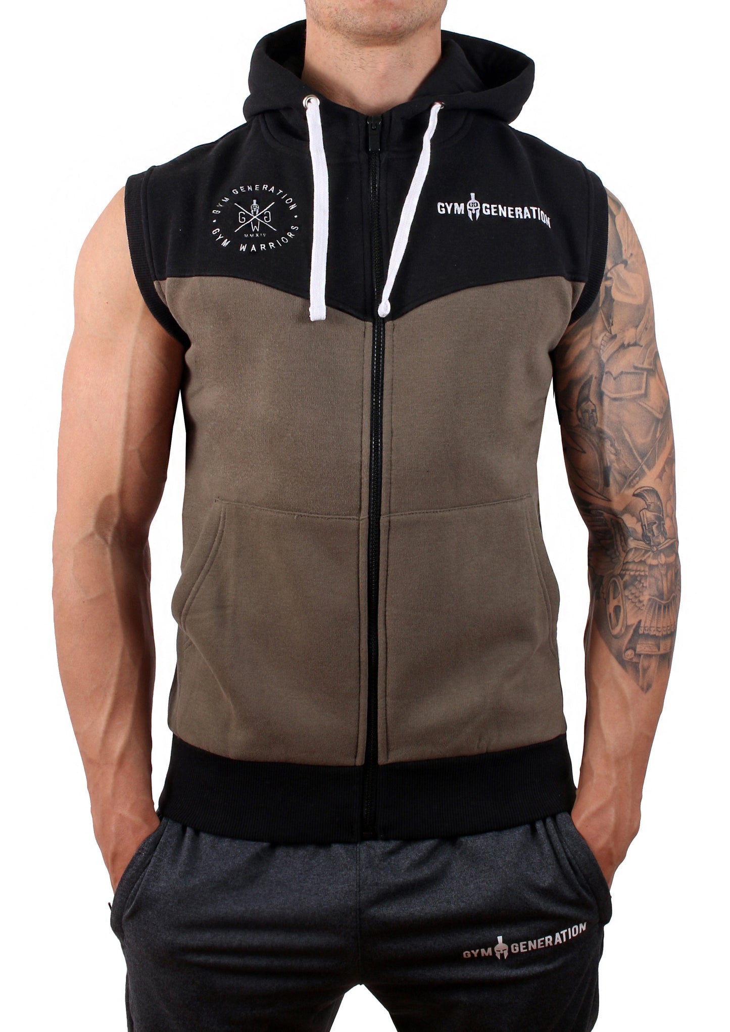 Alpha Sleeveless Hoodie - Black / Cypres