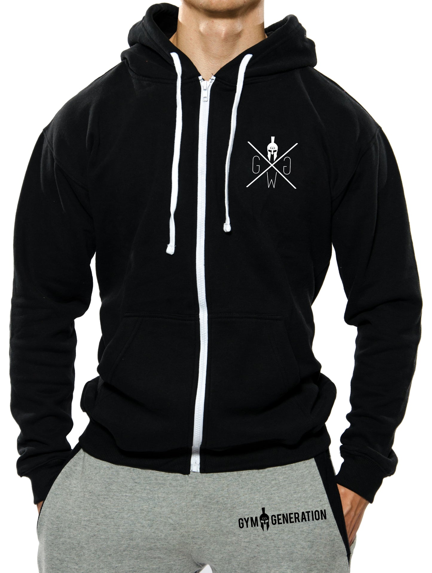 Gym Warriors Zip Hoodie - Black