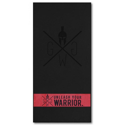 Sporthandtuch - schwarz mit rotem Band