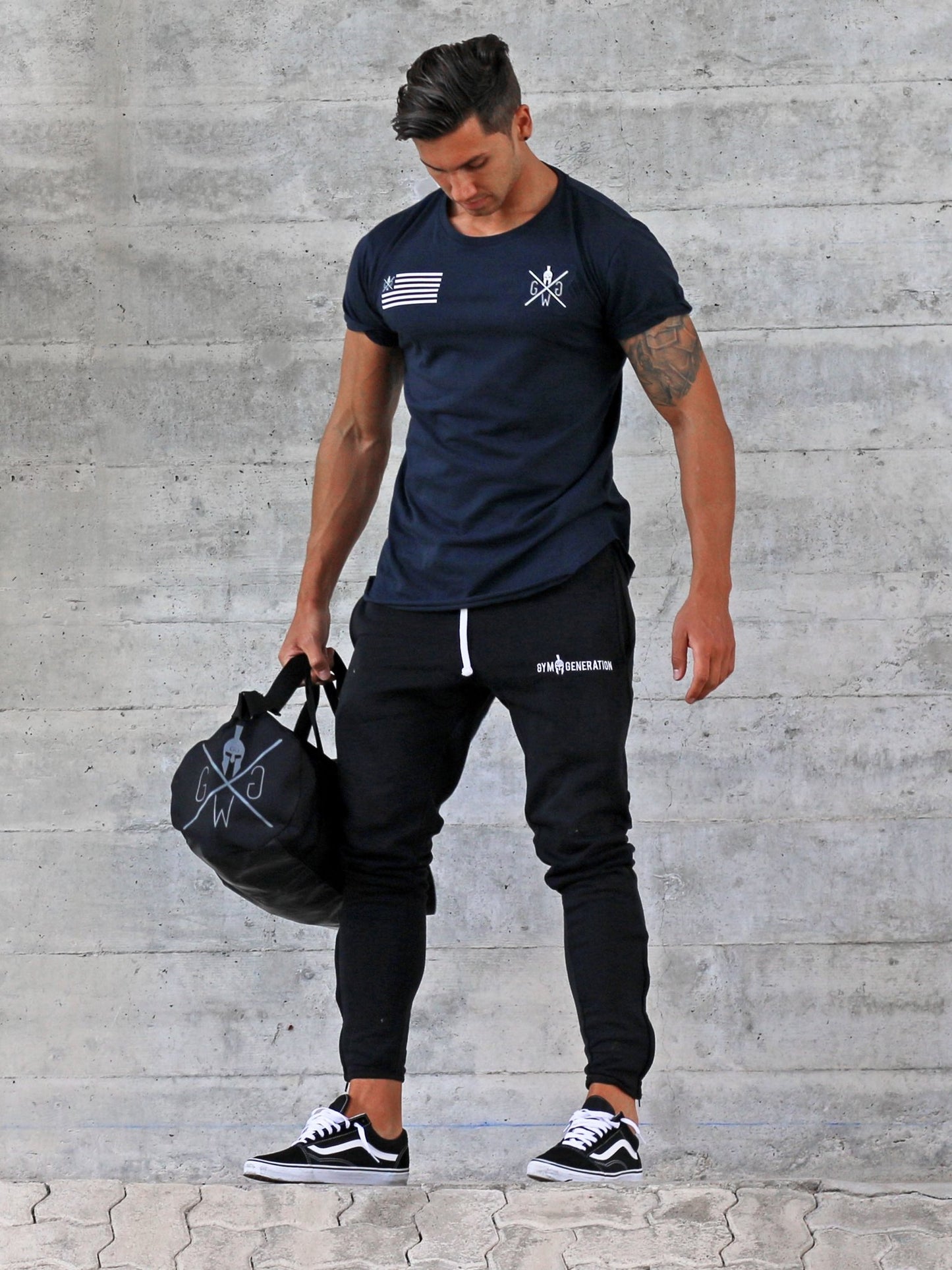 Gym T-Shirt Warrior - Navy Blau