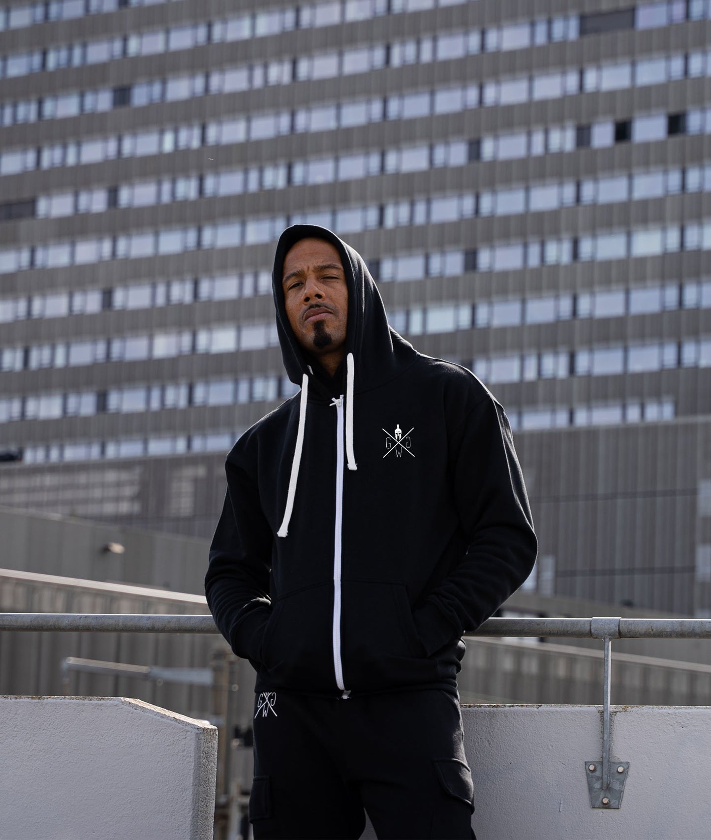 Hoodie mit Reissverschluss Gym Warriors - Schwarz