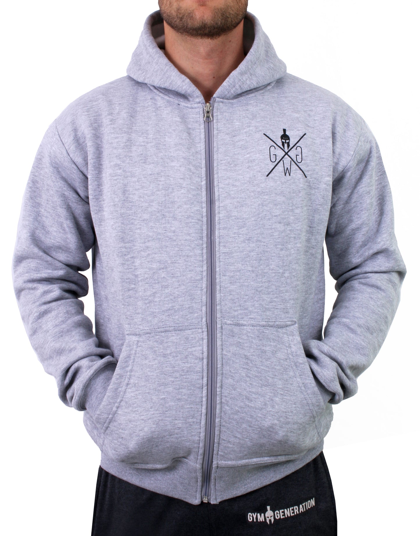 Gym Hoodie mit Reissverschluss Maverick - Grau