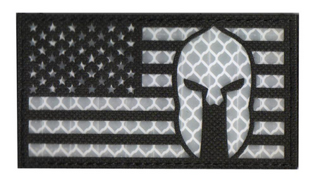 Spartaner Helm und US Flag Patch mit Klettverschluss Black