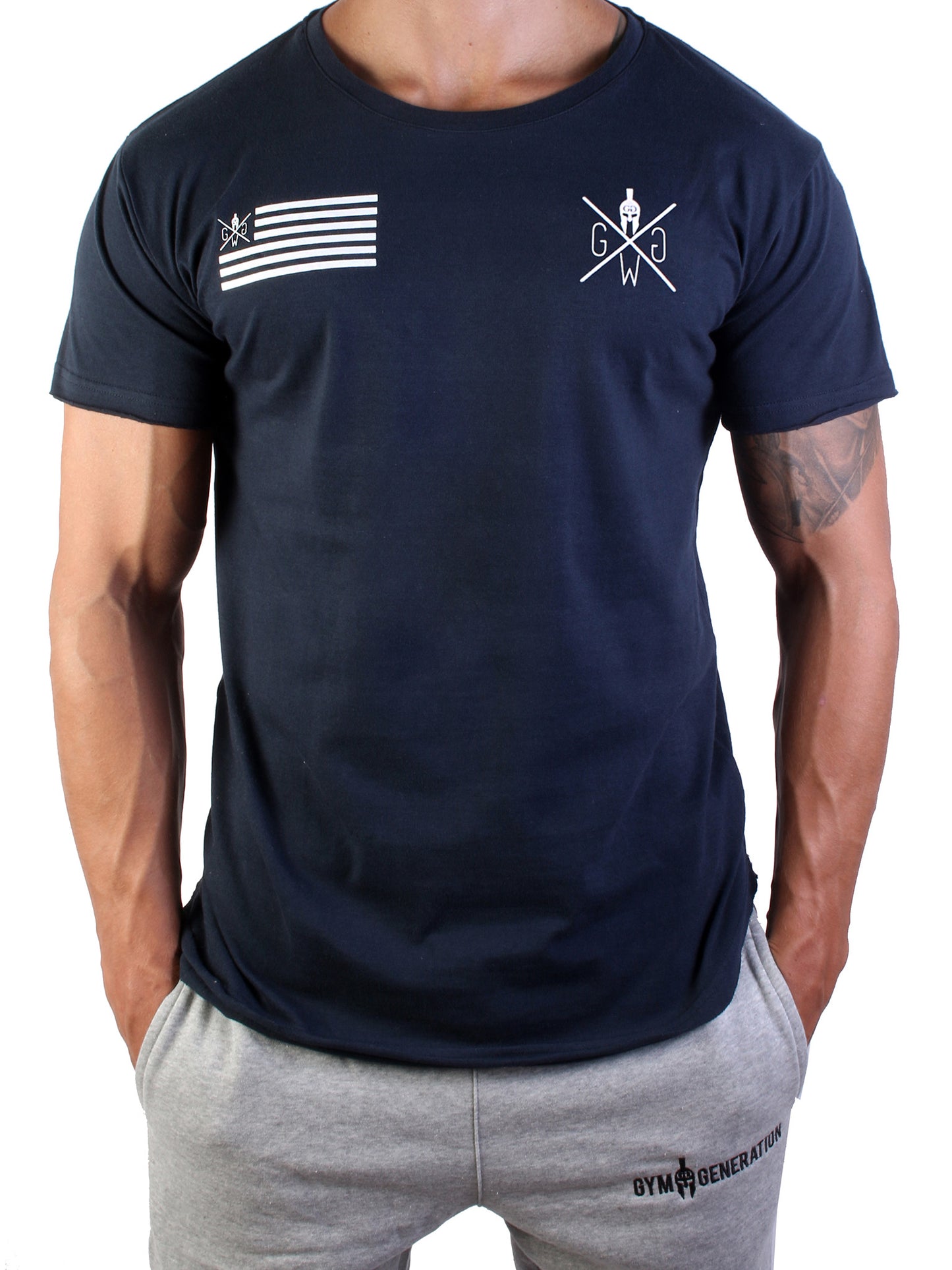 Gym T-Shirt Warrior - Navy Blau
