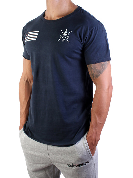 Gym T-Shirt Warrior - Navy Blau