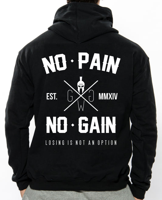 Gym Hoodie No Pain No Gain - Schwarz