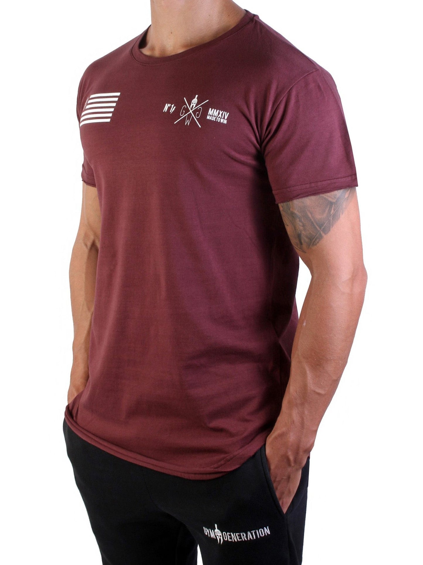 Gym T-Shirt "Fighter" - Burgundy