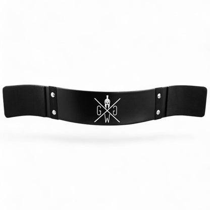 Armblaster von vorne mit aufgebogenen Enden für die Oberarme