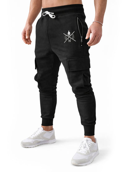 Schwarze Gym-Hose für Herren im Cargo-Look, Produktansicht