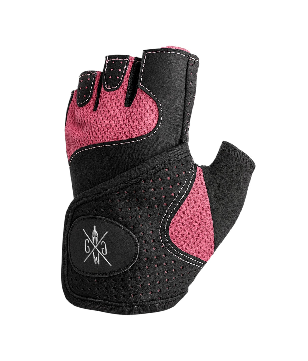 Handrücken aus pinkem Mesh mit Gym Warriors Logo