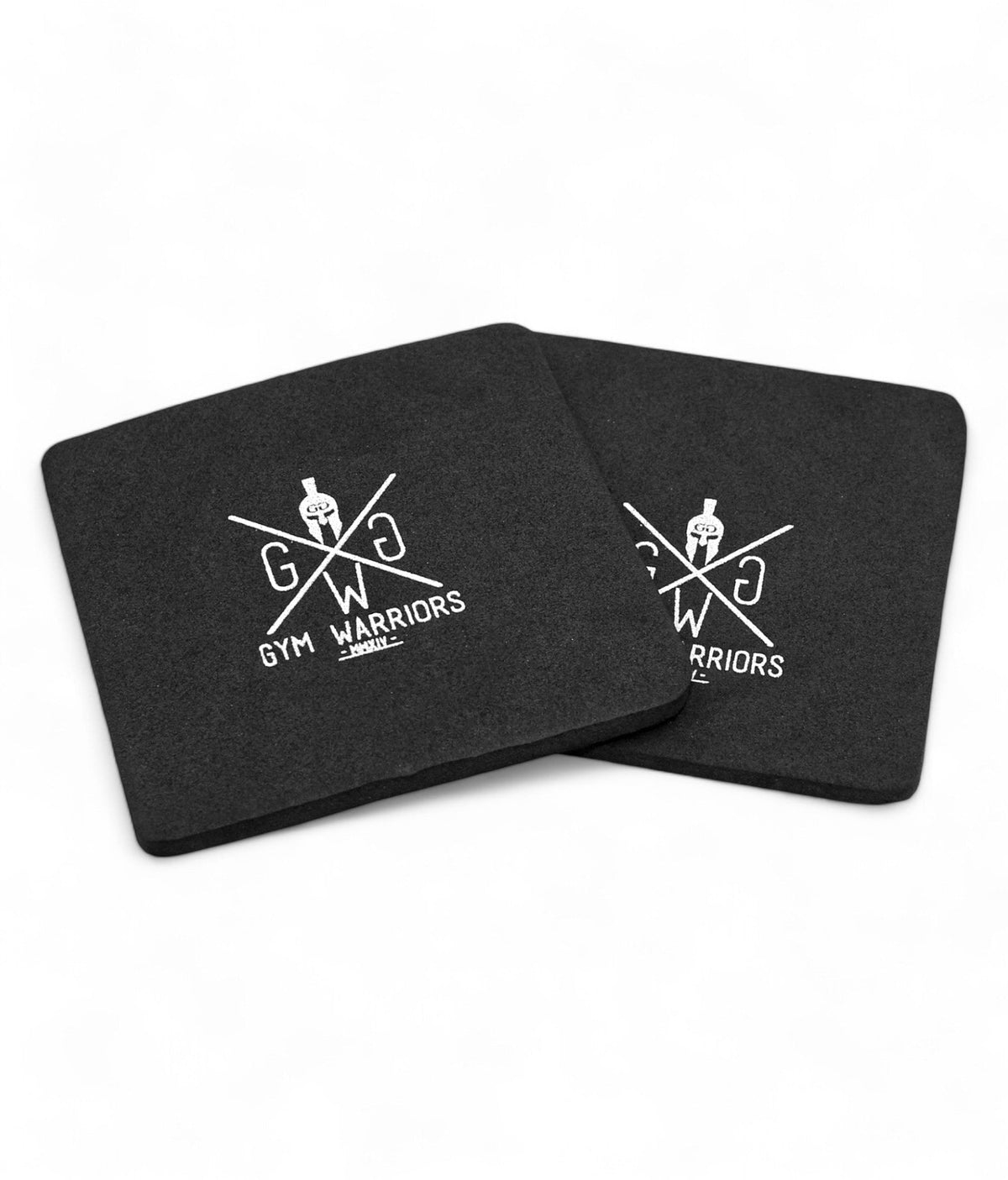 Zwei Fitness Griffpolster mit Gym Warriors Logo