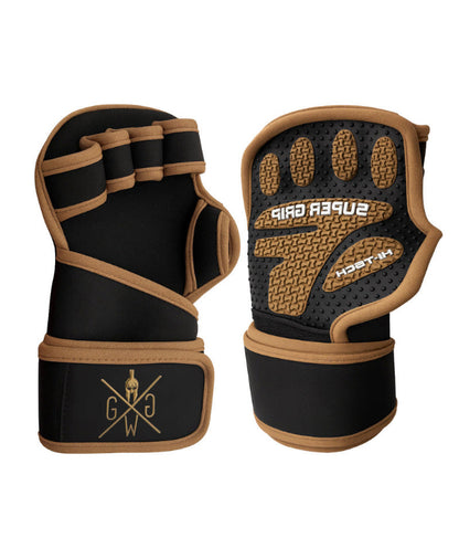 Super Grip Trainingshandschuhe in Schwarz-Gold im Paar