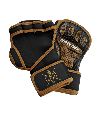 Fingerlose Grip Handschuhe fürs Gym mit Gym Warriors Logo