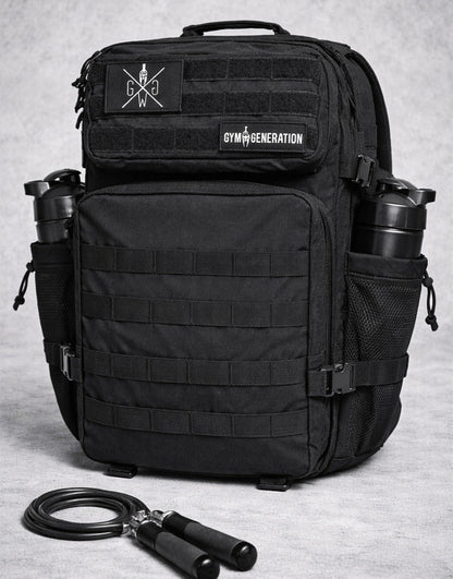 Gym-Rucksack für Herren mit Flaschenhalter an der Seite und Springseil