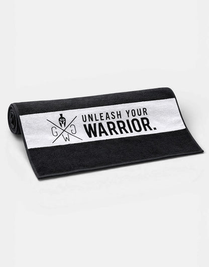 Zusammengelegtes Gym Towel in Schwarz und Weiß