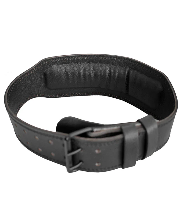 Gewichthebergürtel aus Leder - Schwarz