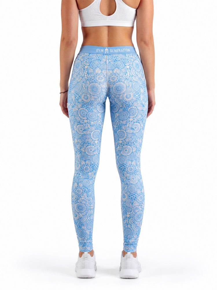 Breiter Bund mit eingewebter Schrift, Leggings von hinten
