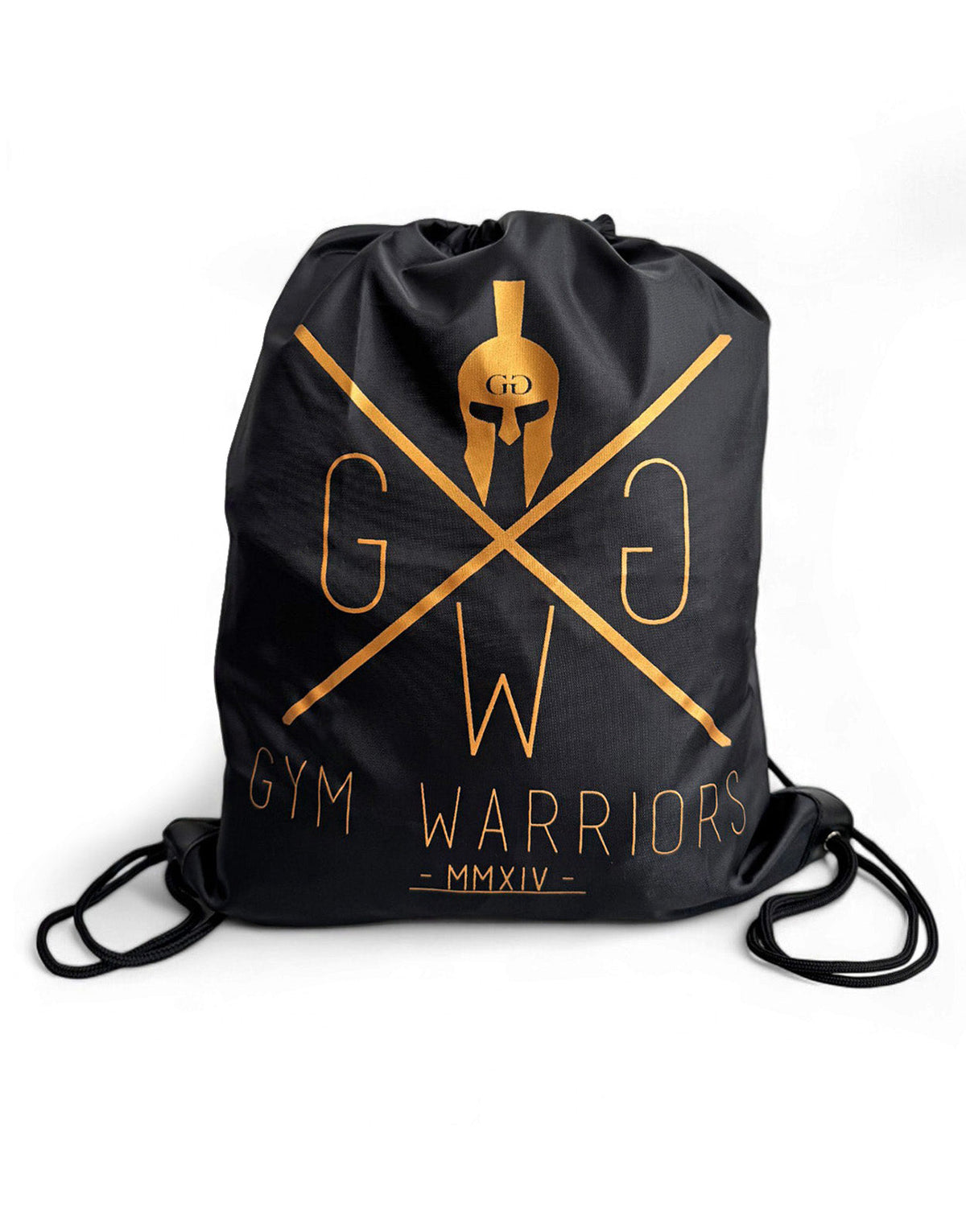 Schwarzer Gym Bag von Gym Generation mit goldenem Gym Warriors Print