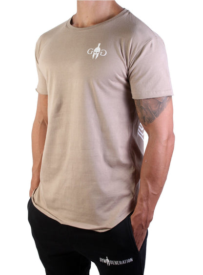 Beiges Herren T-Shirt in der Seitenansicht