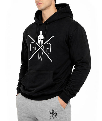 Bodybuilding Hoodie in schräger Frontansicht