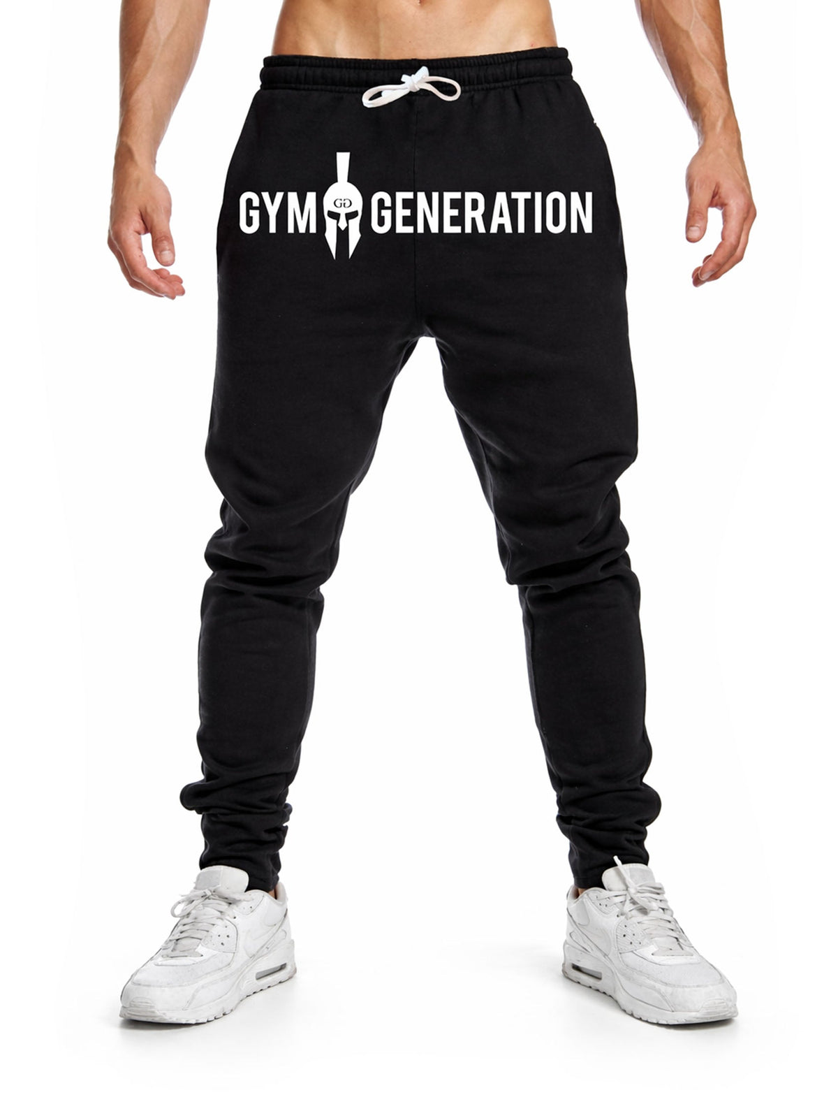 Schwarze Jogginghose für Herren mit großem Gym Generation Schriftzug