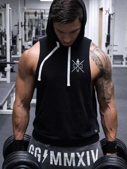 Tank Top Hoodie für Herren beim Hanteltraining