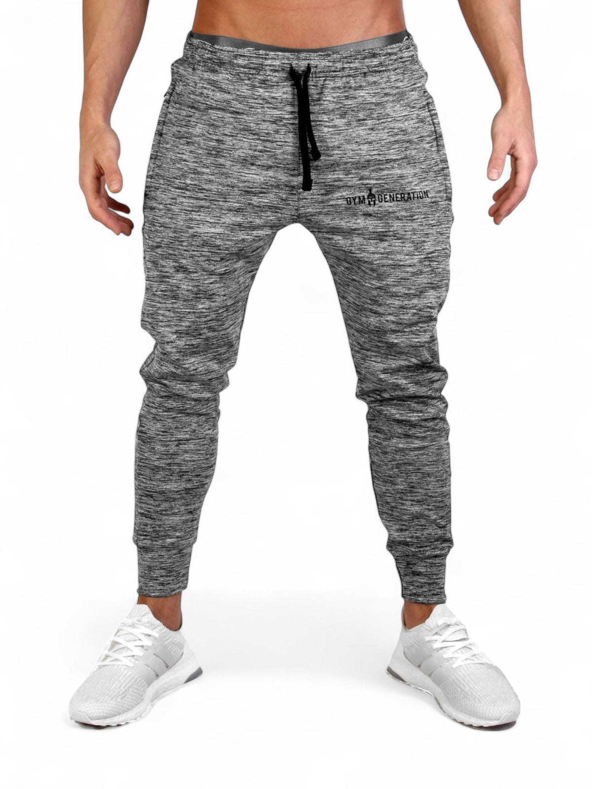 Grau melierte Sporthose V8 Premium für Herren, Vorderansicht