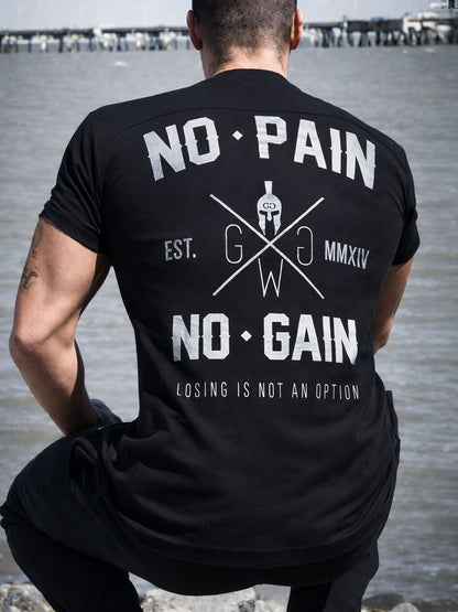 Bodybuilding Shirt No Pain No Gain am Strand