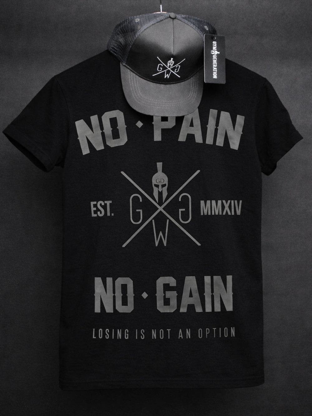 No Pain No Gain Shirt mit passender Cap
