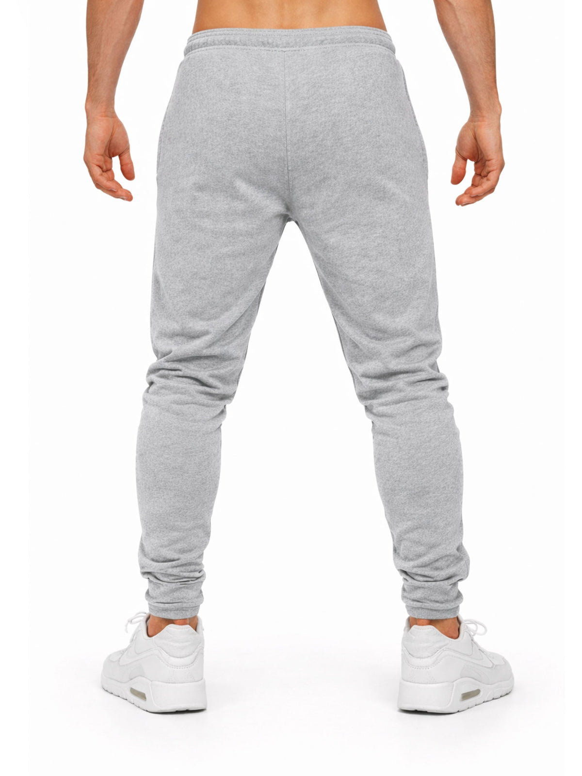 Rückansicht der grauen Sporthose für Herren