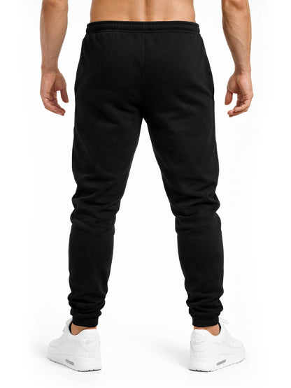 Rückansicht der schwarzen Gym-Hose für Herren