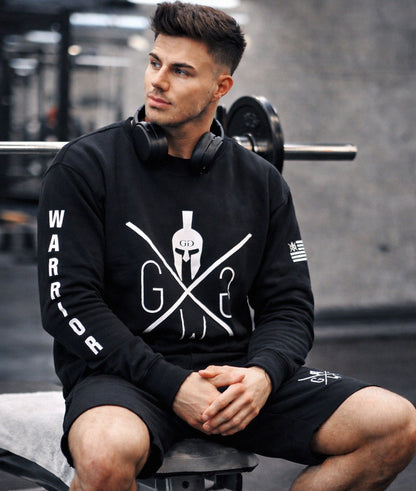 Warrior Sweatshirt beim Krafttraining im Gym getragen