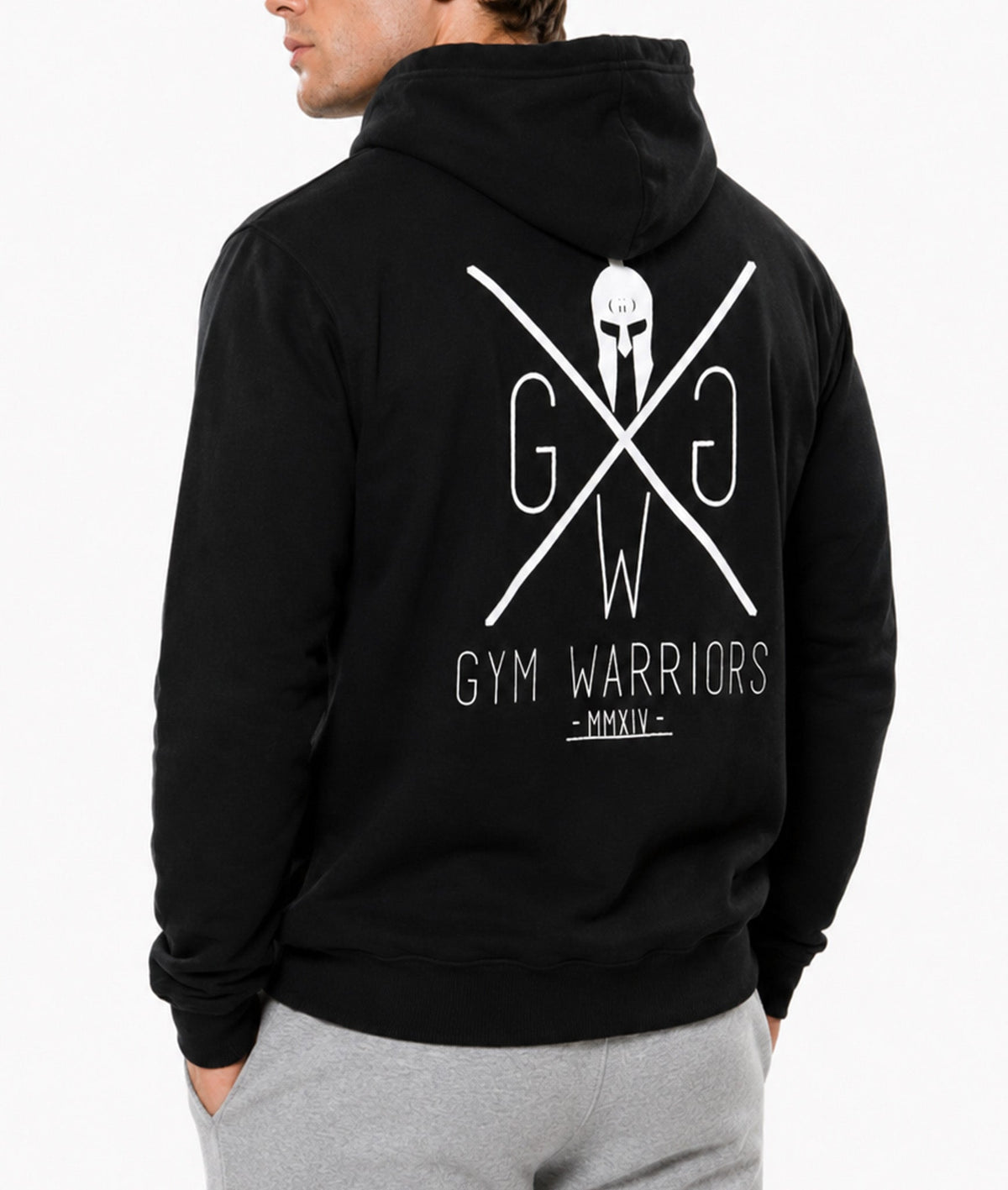 Fitness Hoodie für Herren in seitlicher Rückansicht