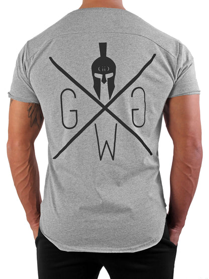 Rückseite des grauen Warrior T-Shirts